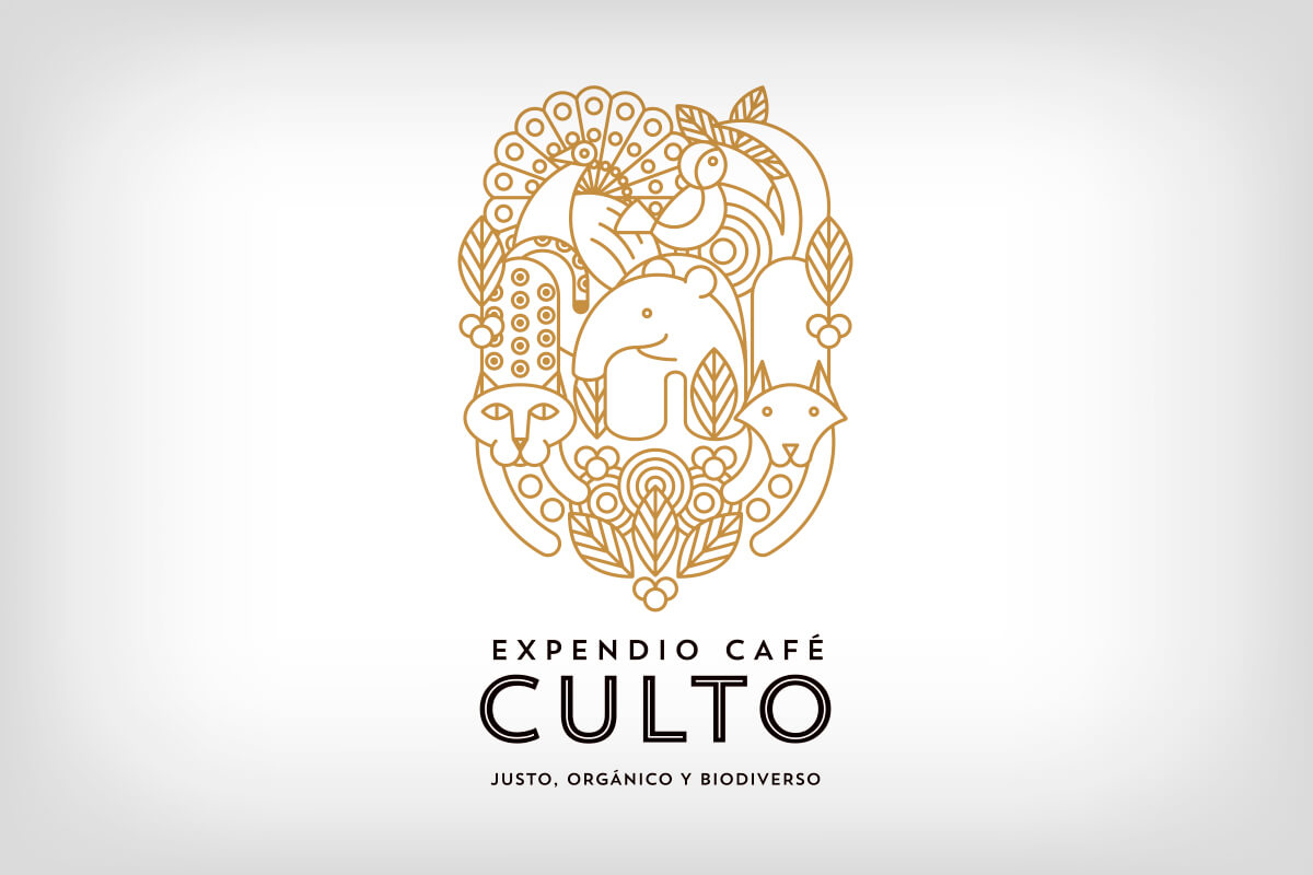 Versión positiva de la ilustración desarrollada para Culto Expendio Café
