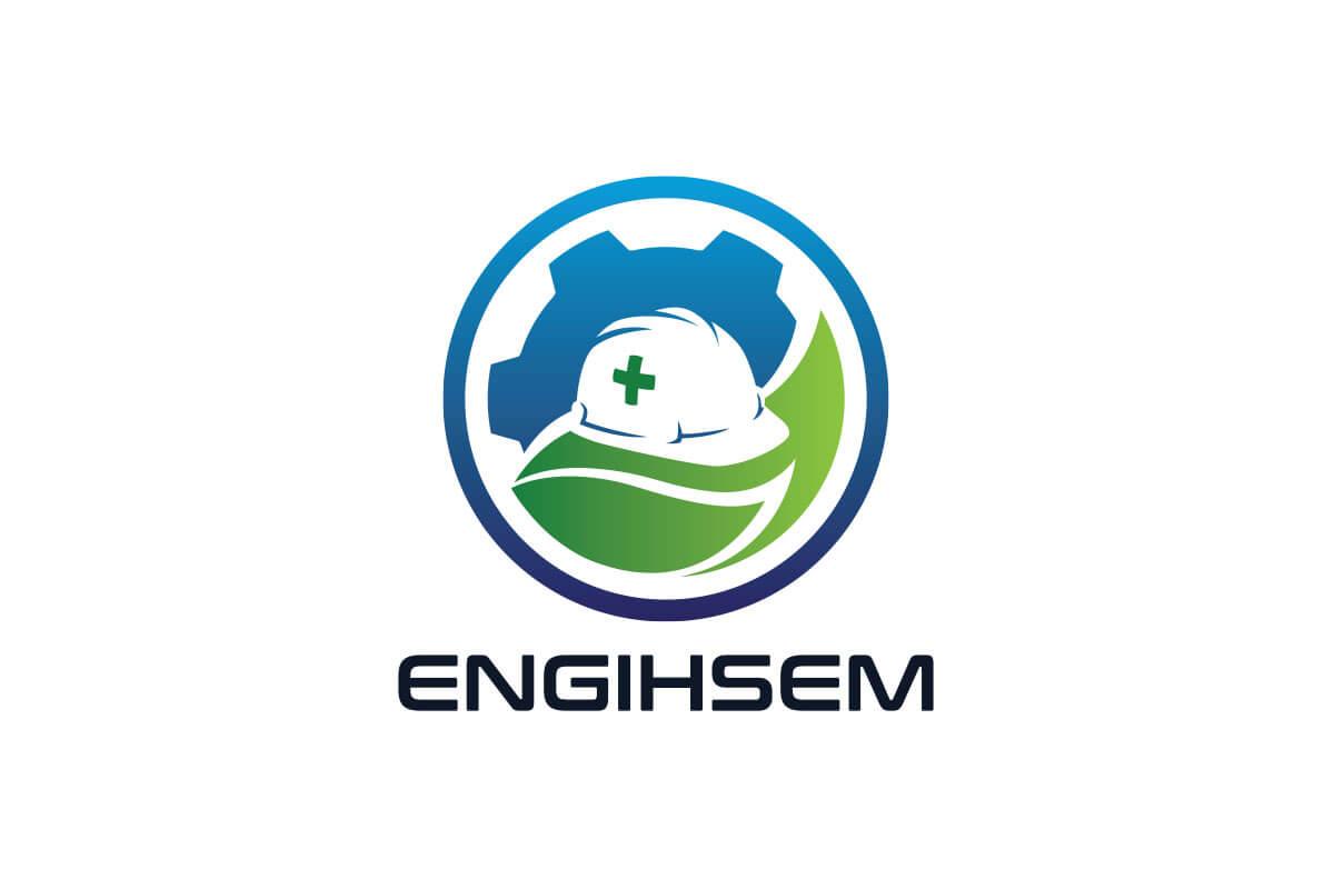 Logotipo principal de Engihsem en composición vertical y colores degradados