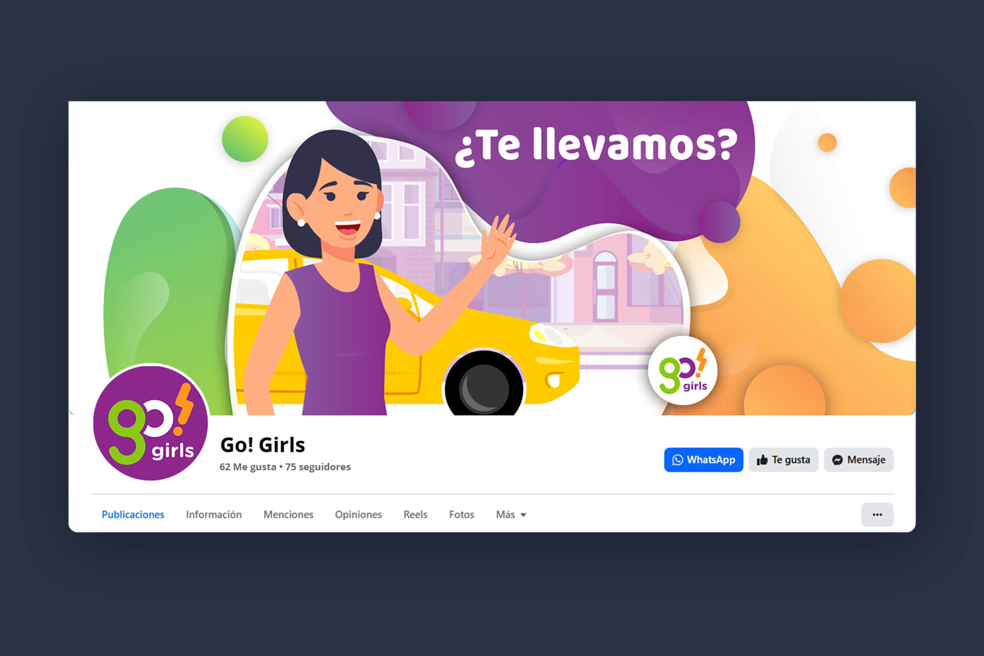 Diseño de logotipo, flyers para redes sociales, volante publicitario y tarjeta de presentación para Go! Girls