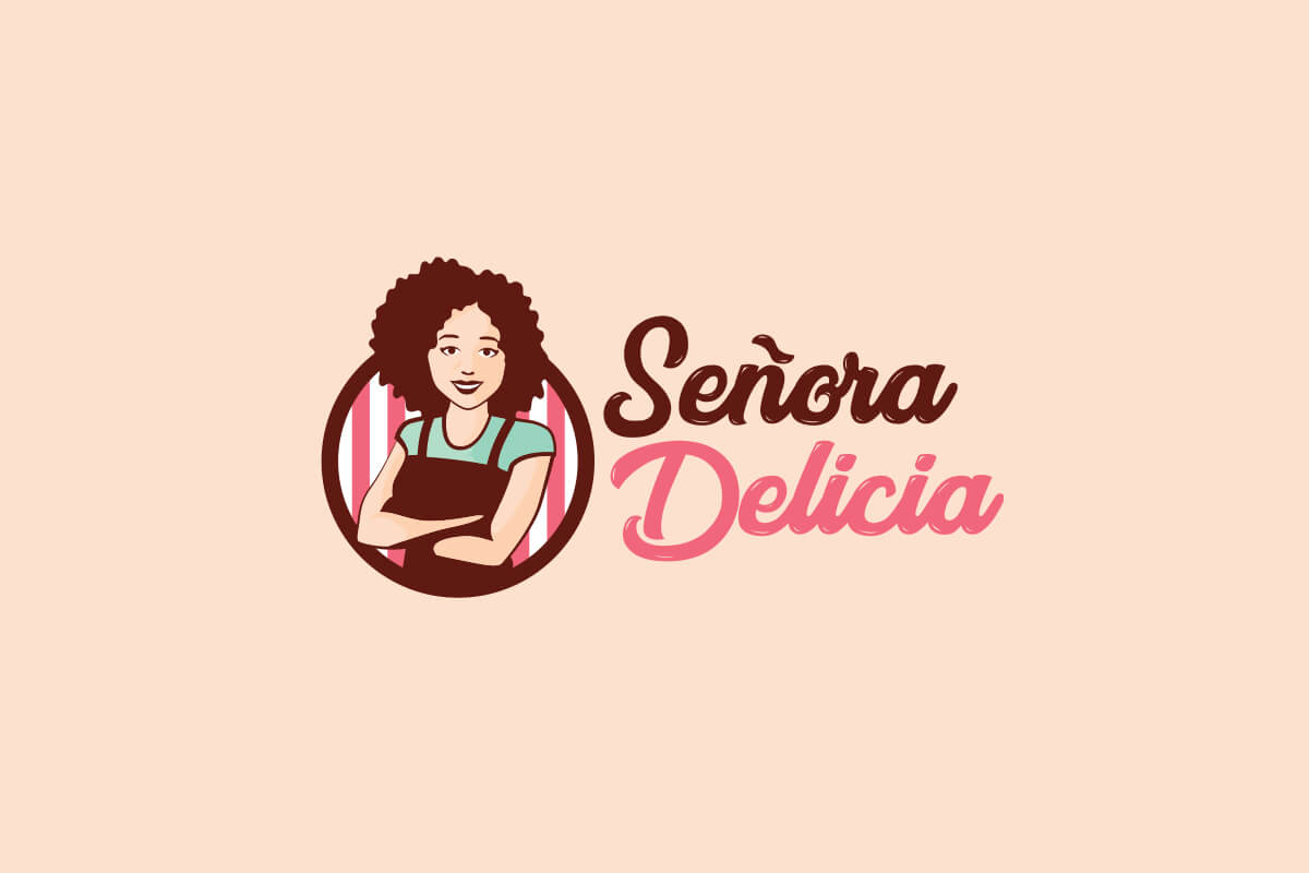 Logotipo principal de Señora Delicia, marca de pastelería