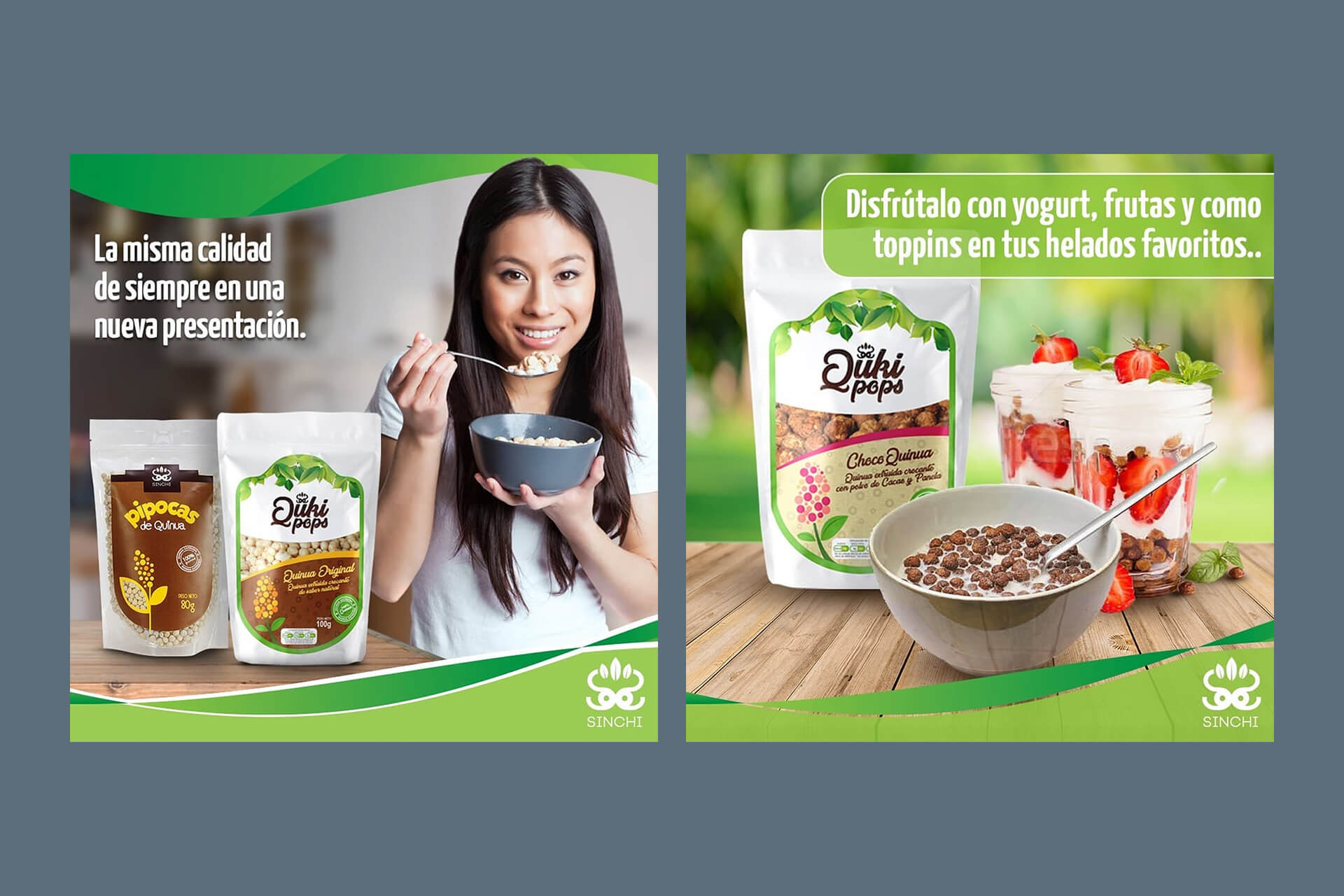 Flyers publicitarios de Sinchi para redes sociales
