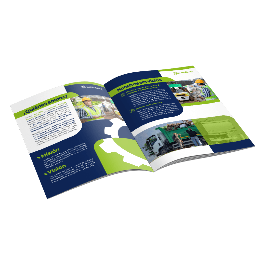 Diseño de brochure para Cinthya Aarom Servicios Generales